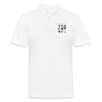 RESPECT ALL RELIGIONS - Männer Poloshirt - Weiß - Vorne - Kai (181cm)