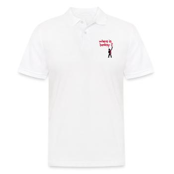 where is banksy - Men's Polo Shirt - white - Front - Kai (181cm)