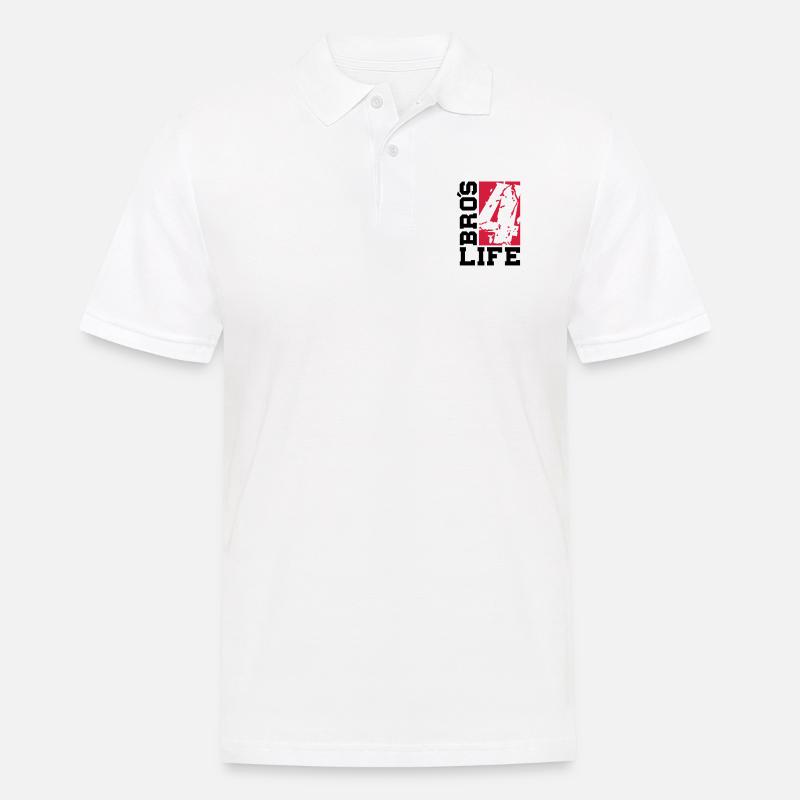 bros_4_life_cv2 - Männer Poloshirt - Weiß