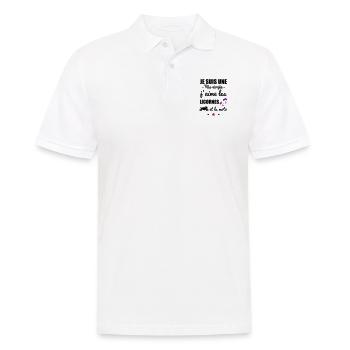 Fille simple licorne moto, motarde, cadeau licorne - Polo Homme - blanc - Devant - Kai (181cm)