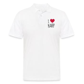Harfe Harfenist Musik Musiker Musikerin - Männer Poloshirt - Weiß - Vorne - Kai (181cm)