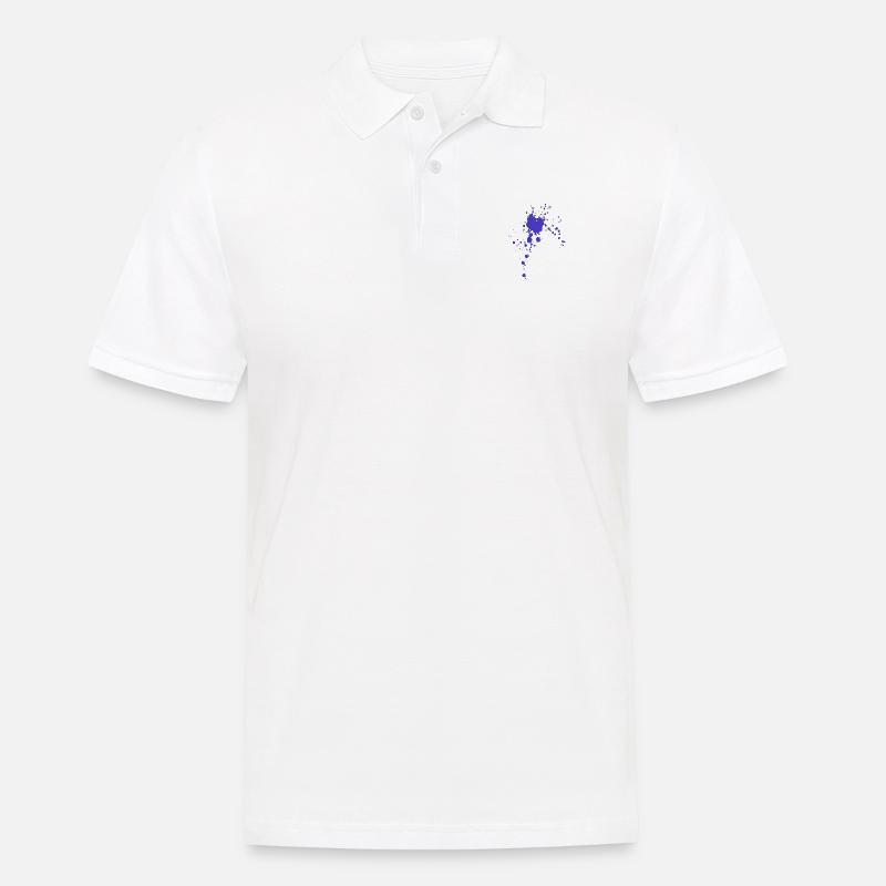 Farbklecks Farbspritzer Geschenkidee - Männer Poloshirt - Weiß