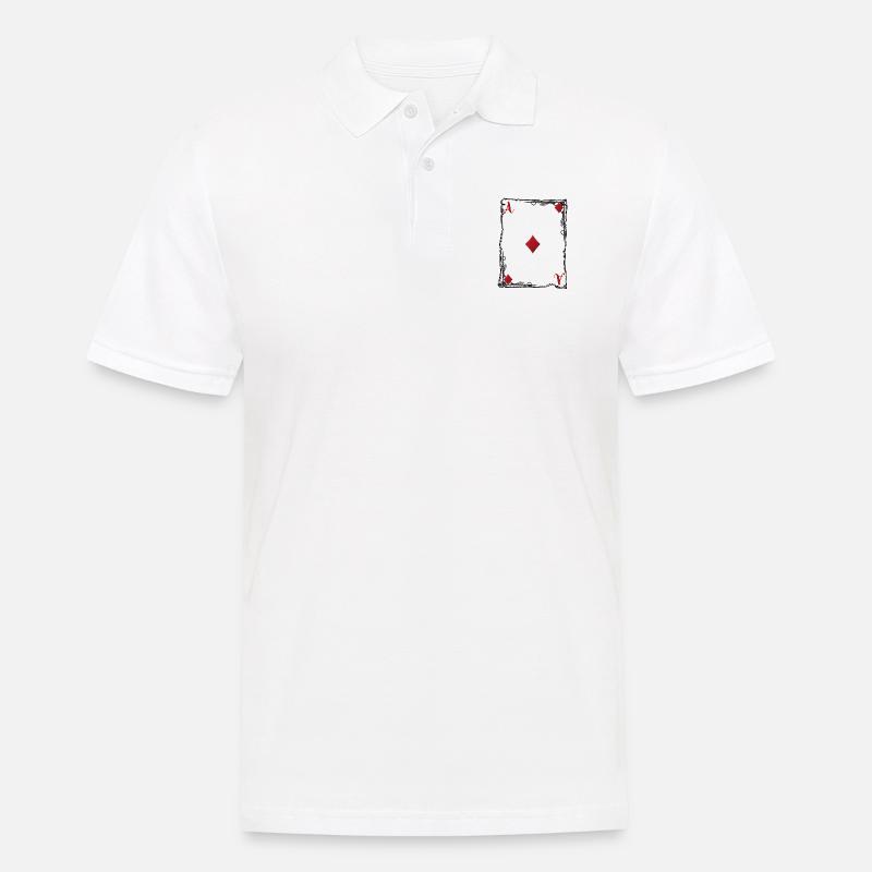 Das Karo-Ass. - Männer Poloshirt - Weiß