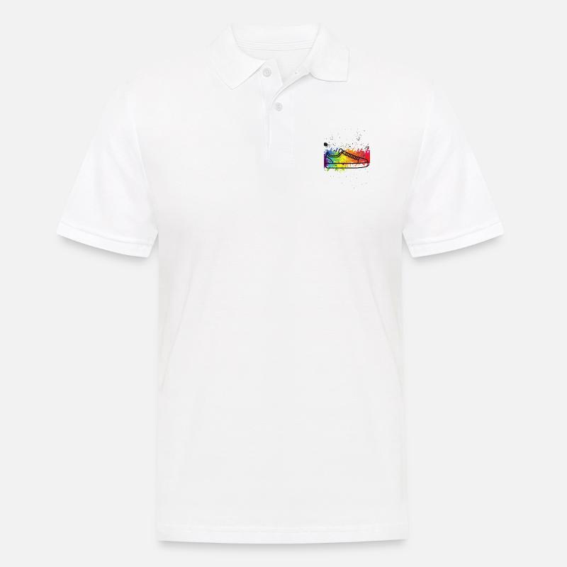 Bunter Sneaker Design - Männer Poloshirt - Weiß