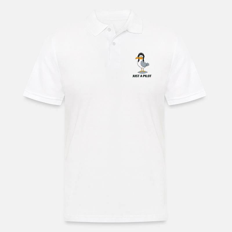 pilot fliegt flugzeug flugstunde - Männer Poloshirt - Weiß