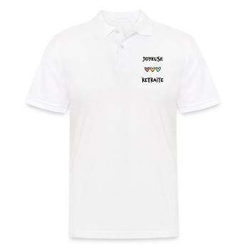 RETRAITE. BONNE RETRAITE. JOYEUSE RETRAITE - Polo Homme - blanc - Devant - Kai (181cm)