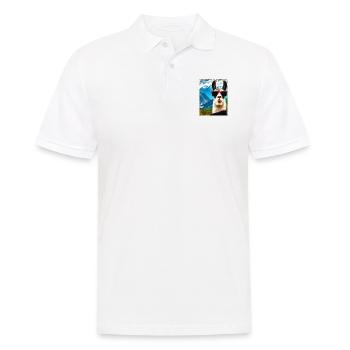 Lama Portrait Mountain Gift - Men's Polo Shirt - white - Front - Kai (181cm)