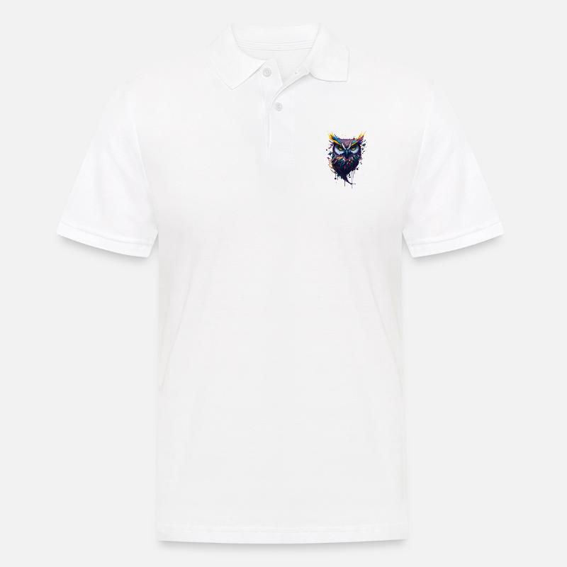 Splash Art Eule - Männer Poloshirt - Weiß