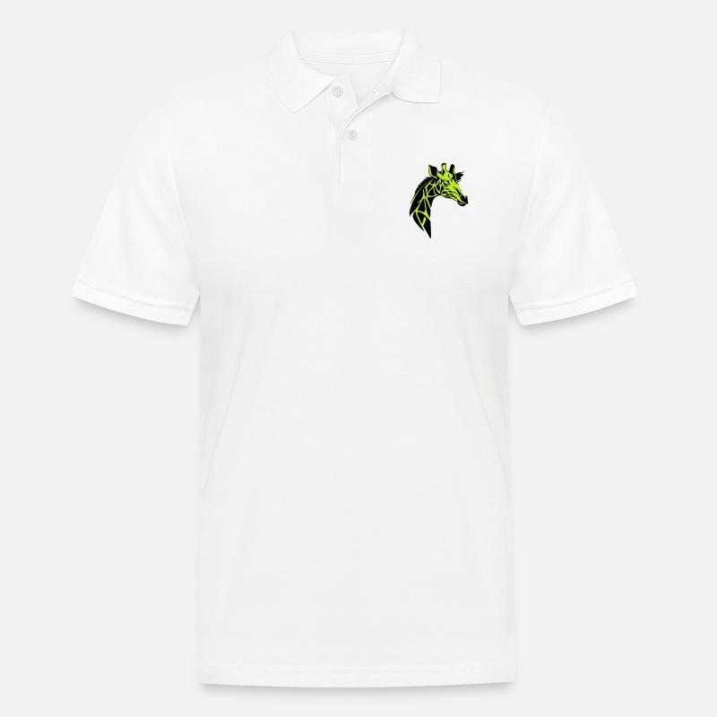 girafe - Polo Homme - blanc