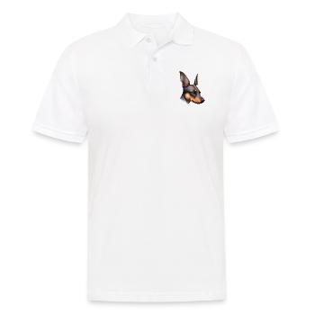 Doberman Doberman chiot chien Doberman dresseur - Polo Homme - blanc - Devant - Kai (181cm)