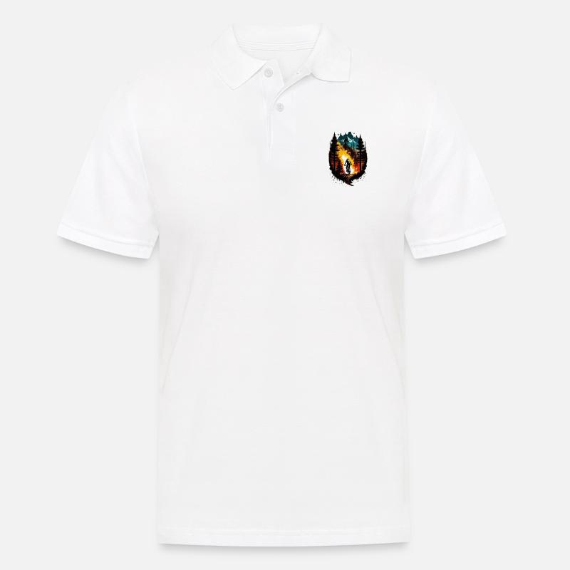 Mountainbiker - Männer Poloshirt - Weiß