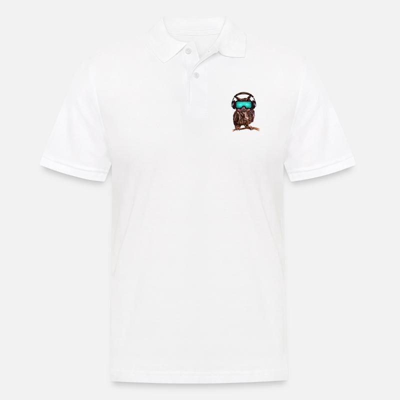 Eule _ 03 - Männer Poloshirt - Weiß