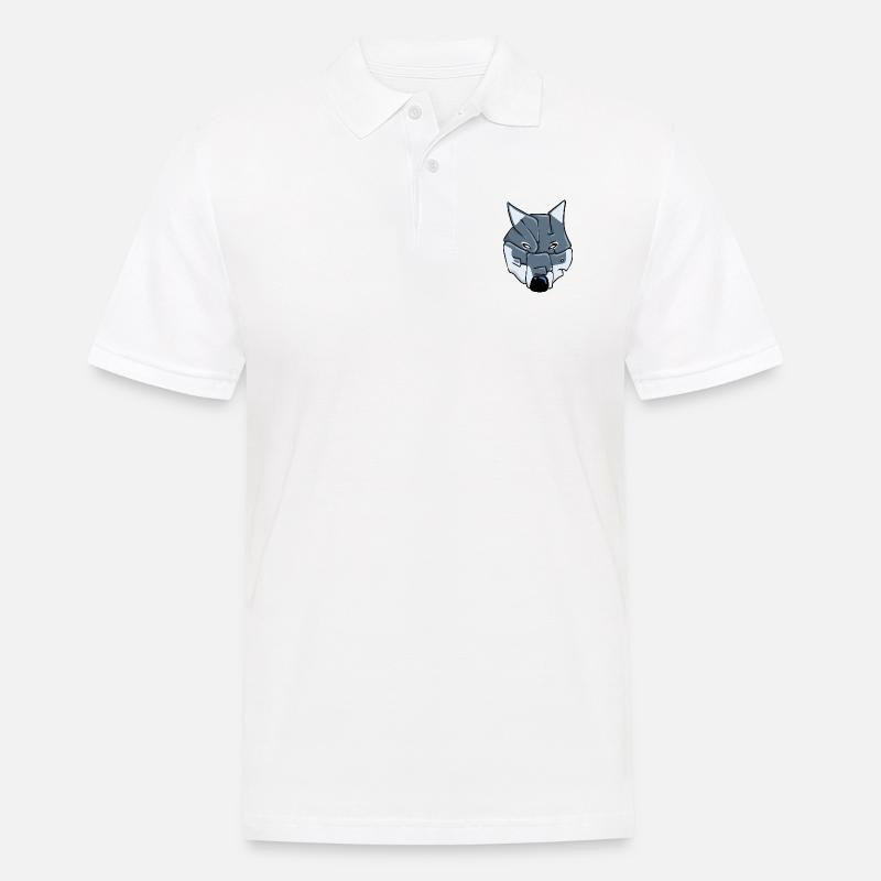Wolf Graffiti - Männer Poloshirt - Weiß