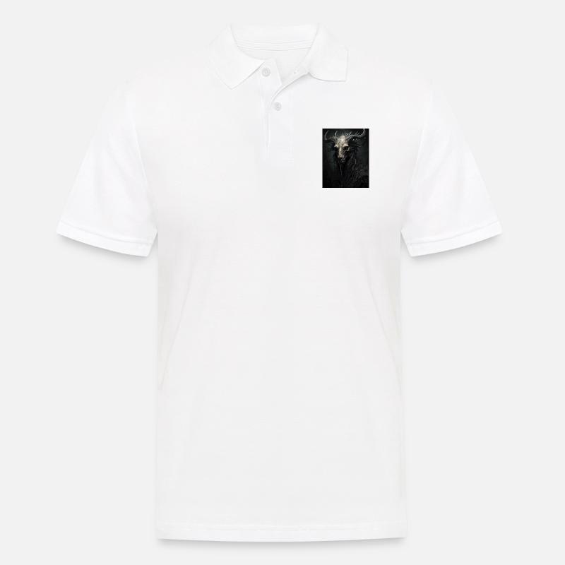 Dämonische Gestalt mit Hörnern - Männer Poloshirt - Weiß