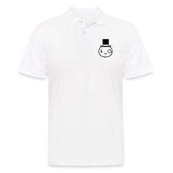 Sir Vogel Zylinder Hut Monokel Brille reicher Herr - Männer Poloshirt - Weiß - Vorne - Kai (181cm)