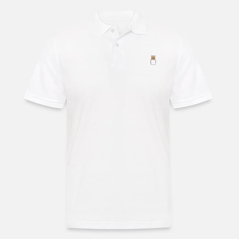 Lama in der Tasche - Männer Poloshirt - Weiß