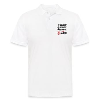 Geburtstag 24 Zocken Spielen Gaming Schlafen - Männer Poloshirt - Weiß - Vorne - Kai (181cm)