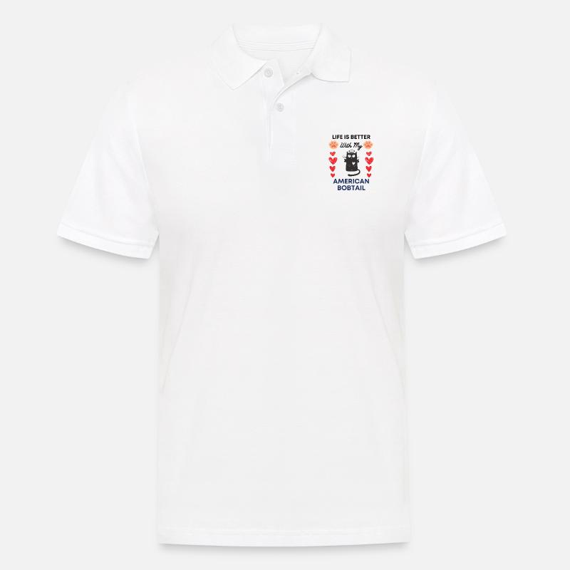 American bobtail Pfote Hund - Männer Poloshirt - Weiß