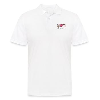Saint-Valentin - Amour - Paix - Polo Homme - blanc - Devant - Kai (181cm)