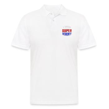 Je forme Super Heroes Professeur de musculation Fitness - Polo Homme - blanc - Devant - Kai (181cm)