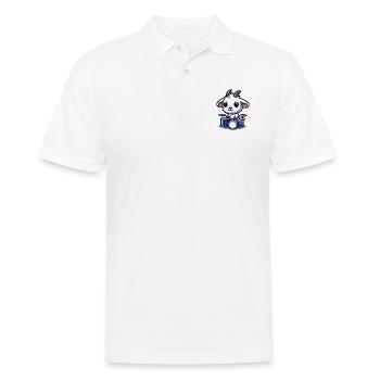 Süße Ziege Spielt Schlagzeug Auf Der Farm - Männer Poloshirt - Weiß - Vorne - Kai (181cm)