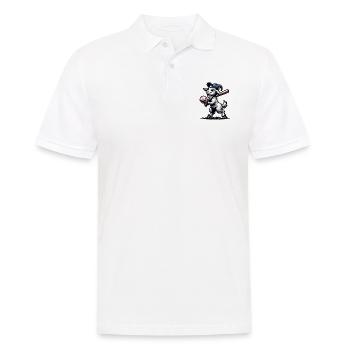 Cute Goat Playing Baseball Animal Lover Farm - Men's Polo Shirt - white - Front - Kai (181cm)