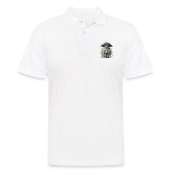 Frosch mit Regenschirm Frösche Kröte Amphibie - Männer Poloshirt - Weiß - Vorne - Kai (181cm)