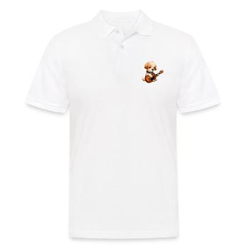 Chien avec guitare - Polo Homme - blanc - Devant - Kai (181cm)