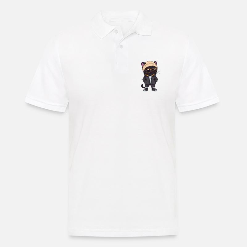 Panther Cool Comic - Männer Poloshirt - Weiß