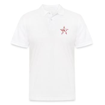 Stern Star Abstrakt Kunst Symbol Zeichen Rot - Männer Poloshirt - Weiß - Vorne - Kai (181cm)