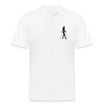 Nordic Walking Woman Icon - Men's Polo Shirt - white - Front - Kai (181cm)