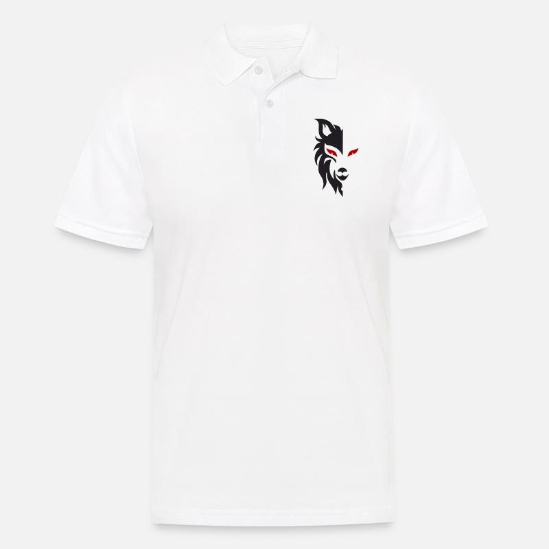Wolf Logo - Männer Poloshirt - Weiß
