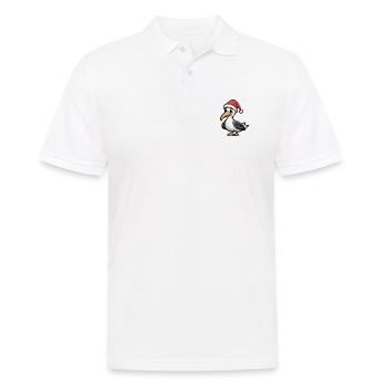 Pelikan Vogel Weihnachten Niedlich - Männer Poloshirt - Weiß - Vorne - Kai (181cm)