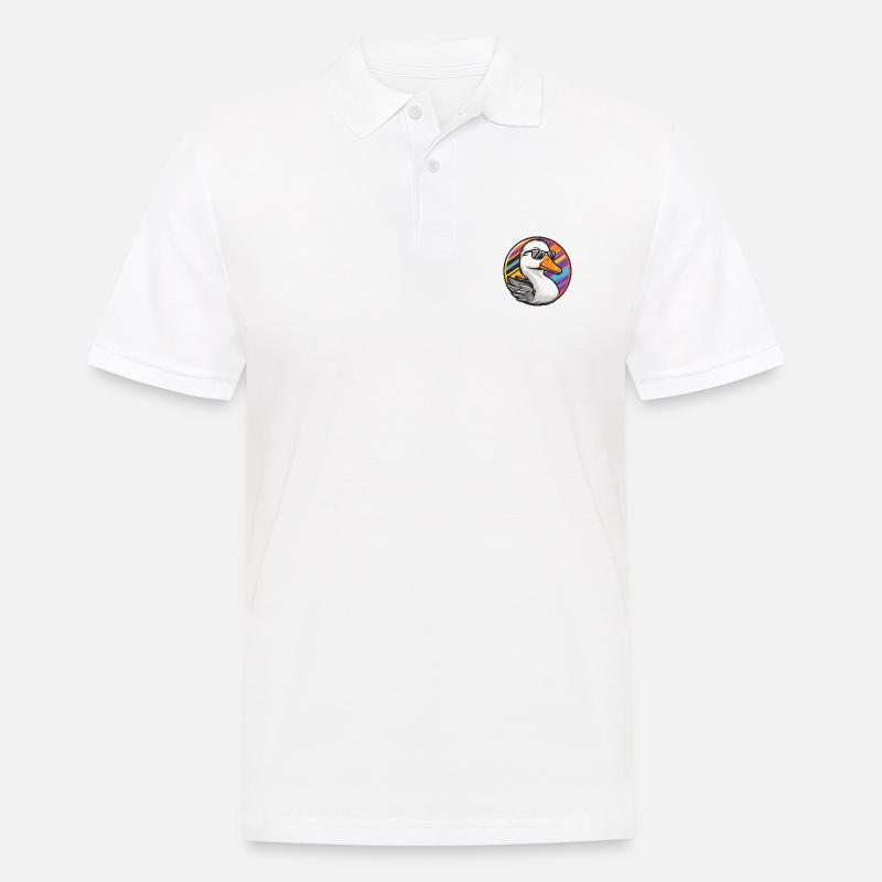 Gans Comic Cool Sommer - Männer Poloshirt - Weiß