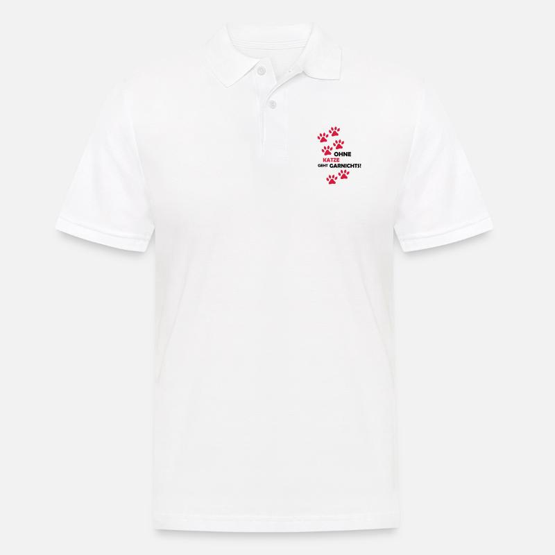 ohne_katze_geht_garnichts_002 - Männer Poloshirt - Weiß