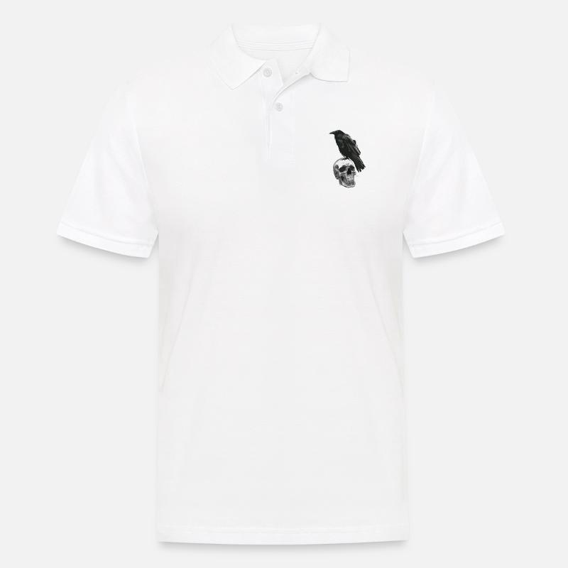 Krähenschädel - Männer Poloshirt - Weiß