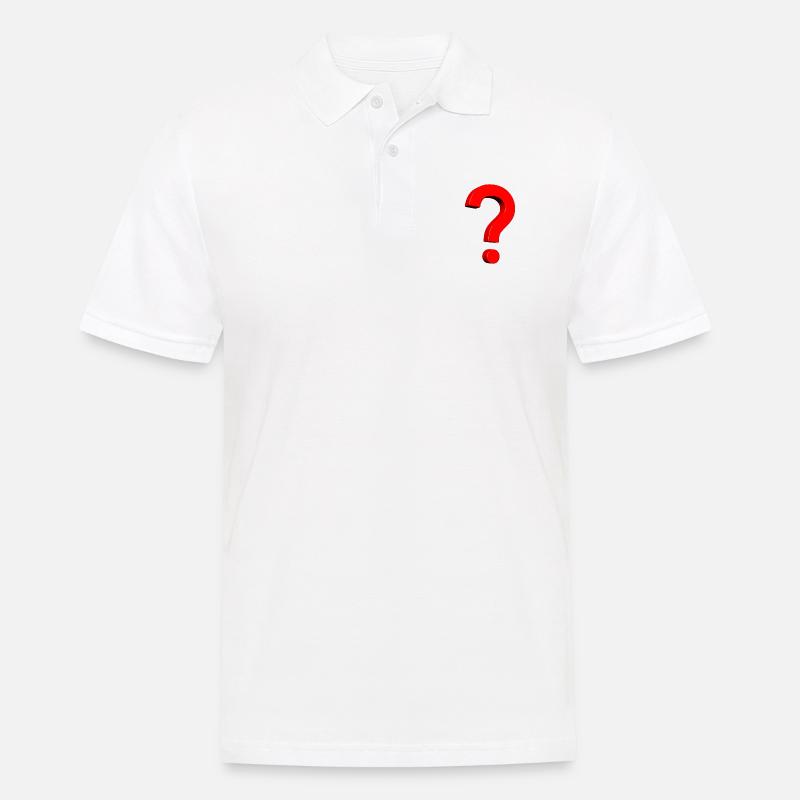3D Fragezeichen rot - Männer Poloshirt - Weiß
