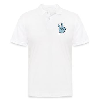 peace hand - Männer Poloshirt - Weiß - Vorne - Kai (181cm)