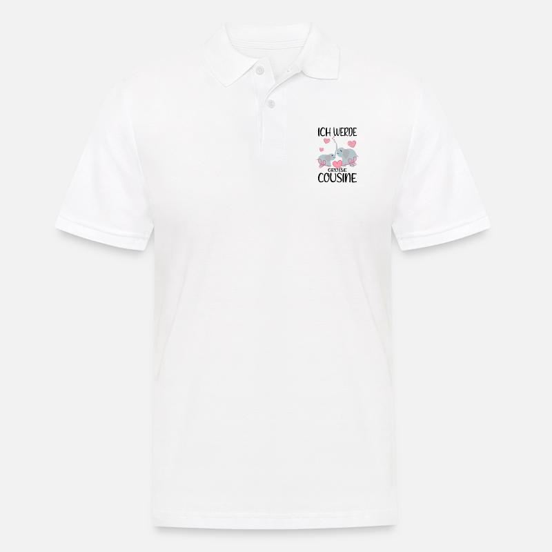 Cousine Ich werde große Cousine Elefanten Babys - Männer Poloshirt - Weiß