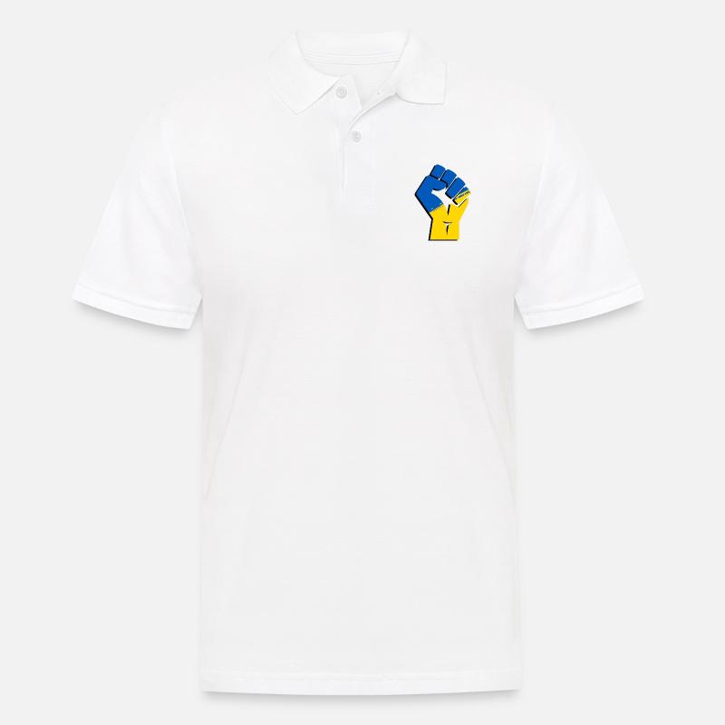 Ukraine Faust - Männer Poloshirt - Weiß