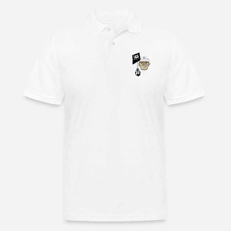 Ankerpirat mit Skully Kiel - Männer Poloshirt - Weiß