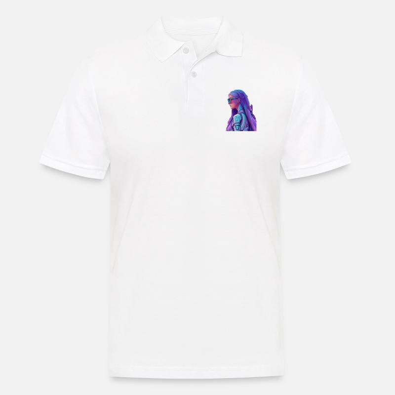 Space Fighter - Männer Poloshirt - Weiß