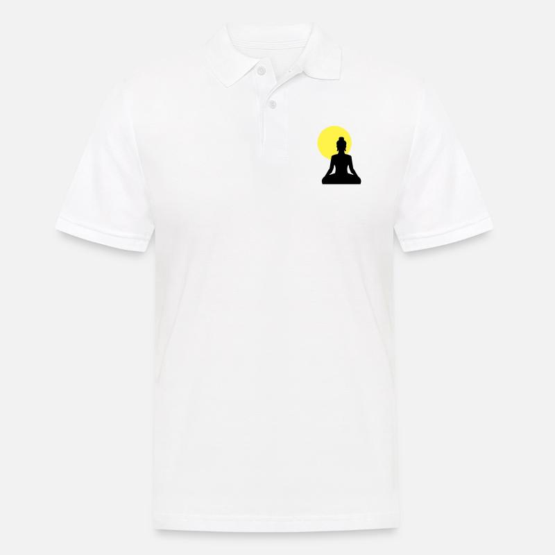 Buddha - Männer Poloshirt - Weiß