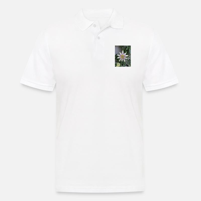 Passiflora fleur de Fruit de la Passion - Polo Homme - blanc