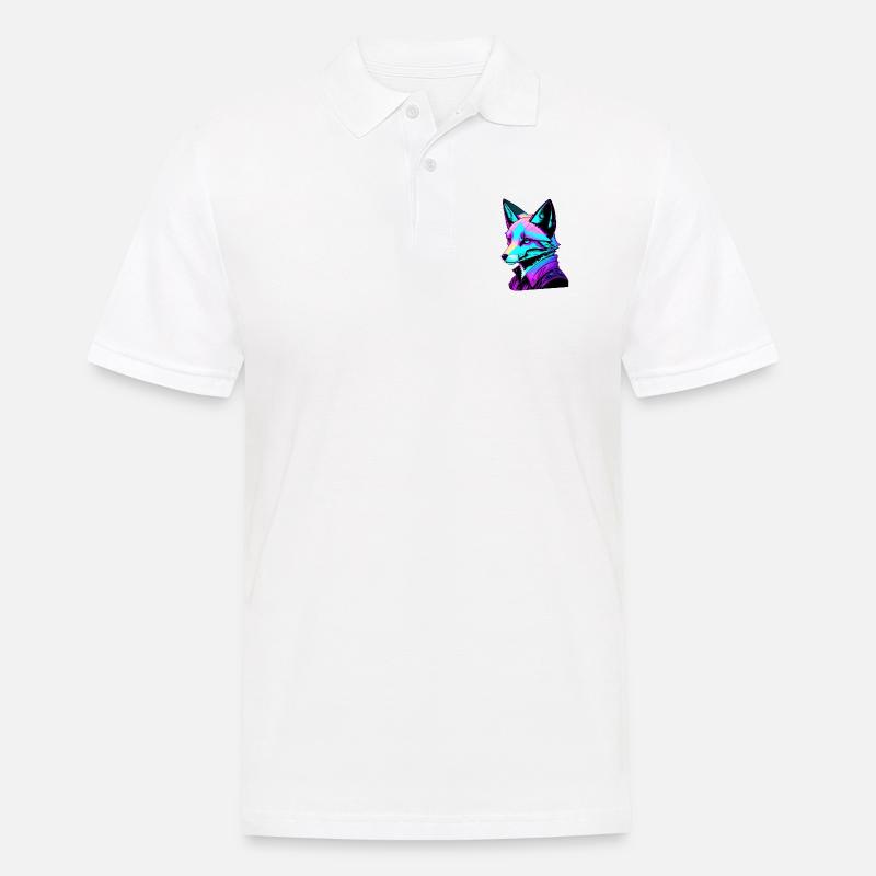 Fuchs Design Future Space bunt - Männer Poloshirt - Weiß