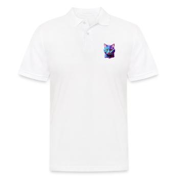 cat - Men's Polo Shirt - white - Front - Kai (181cm)