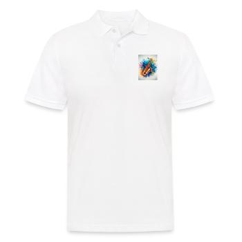 Saxophone aquarelle - Polo Homme - blanc - Devant - Kai (181cm)