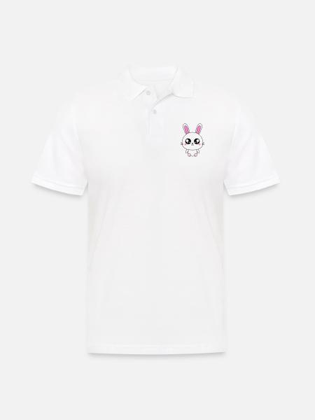 Cute Rabbit - Men's Polo Shirt - white