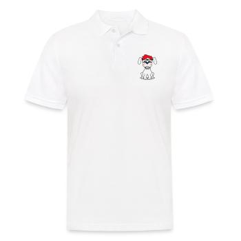 Hund Nerd Hornbrille Geek Zahnspange Schlau Lustig - Männer Poloshirt - Weiß - Vorne - Kai (181cm)