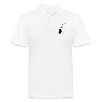cat catches hearts - Men's Polo Shirt - white - Front - Kai (181cm)